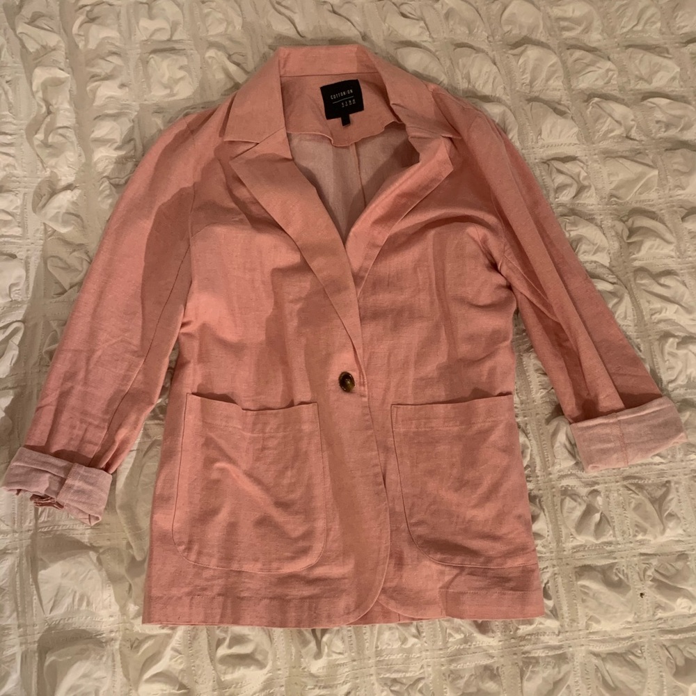 Pink cotton on blazer